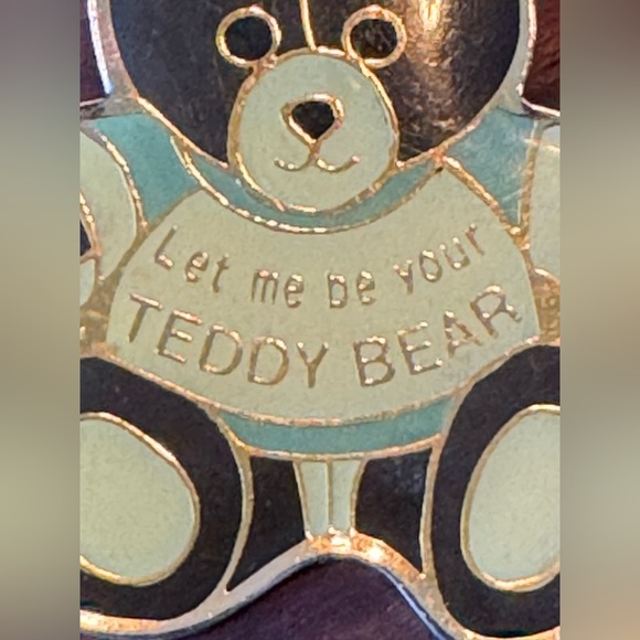 Swib Adorable Vintage Teddy Bear Keychain - Black and Gold - Picture 3 of 5